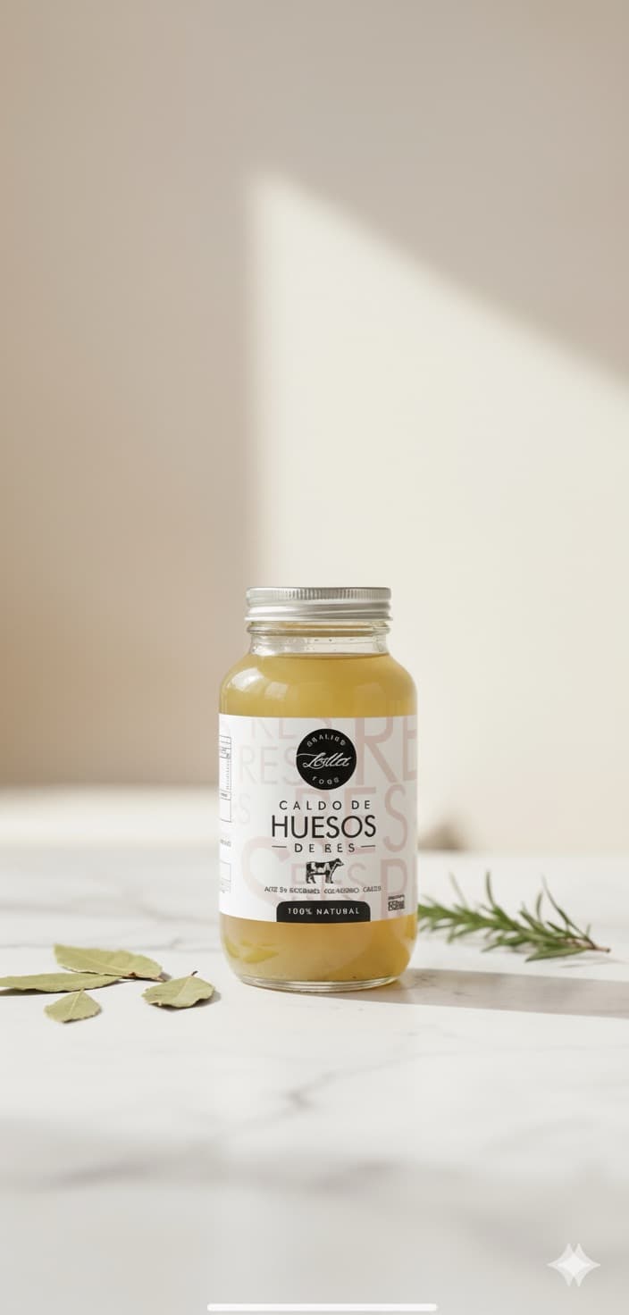Frasco de Caldo de Huesos de Res Lotta Healing Food 900ml — hecho con ingredientes orgánicos